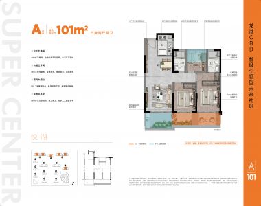 101 3室2厅2卫 101平